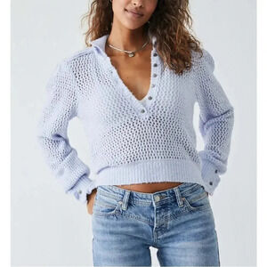 Free People Care FP Snowdrift Pullover / Peri Ice NWT